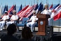 Capt. Christopher E. Wear salutes Capt. Stephen M. Healey as Healey assumes command of Naval Special Warfare Group (NSWG) 11 during a ceremony presided over by Rear Adm. Milton J. Sands III, commander, Naval Special Warfare Command. NSWG-11, a component of U.S. Naval Special Warfare Command, is composed of Navy Reserve SEAL and SWCC units.