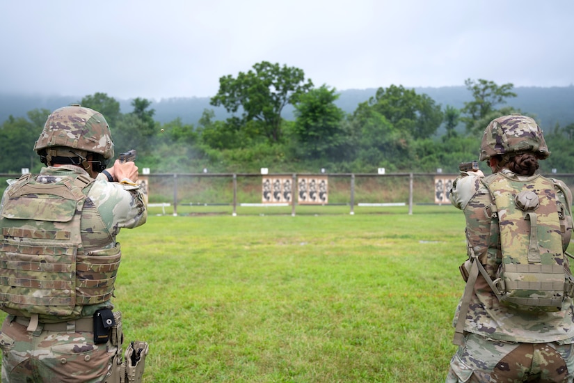 More than 30 Pennsylvania National Guard Soldiers and Airmen competed with rifles and pistols in multiple courses of fire during The Adjutant General’s (TAG) Combined Arms Match July 25-27, 2025, at Fort Indiantown Gap, Pennsylvania. The Guardsmen competed at a variety of individual and team events, including the combat rifle and pistol individual events and the team Gen. George Patton combat pistol match. (U.S. Air National Guard photo by Airman 1st Class Matthew Bergh)