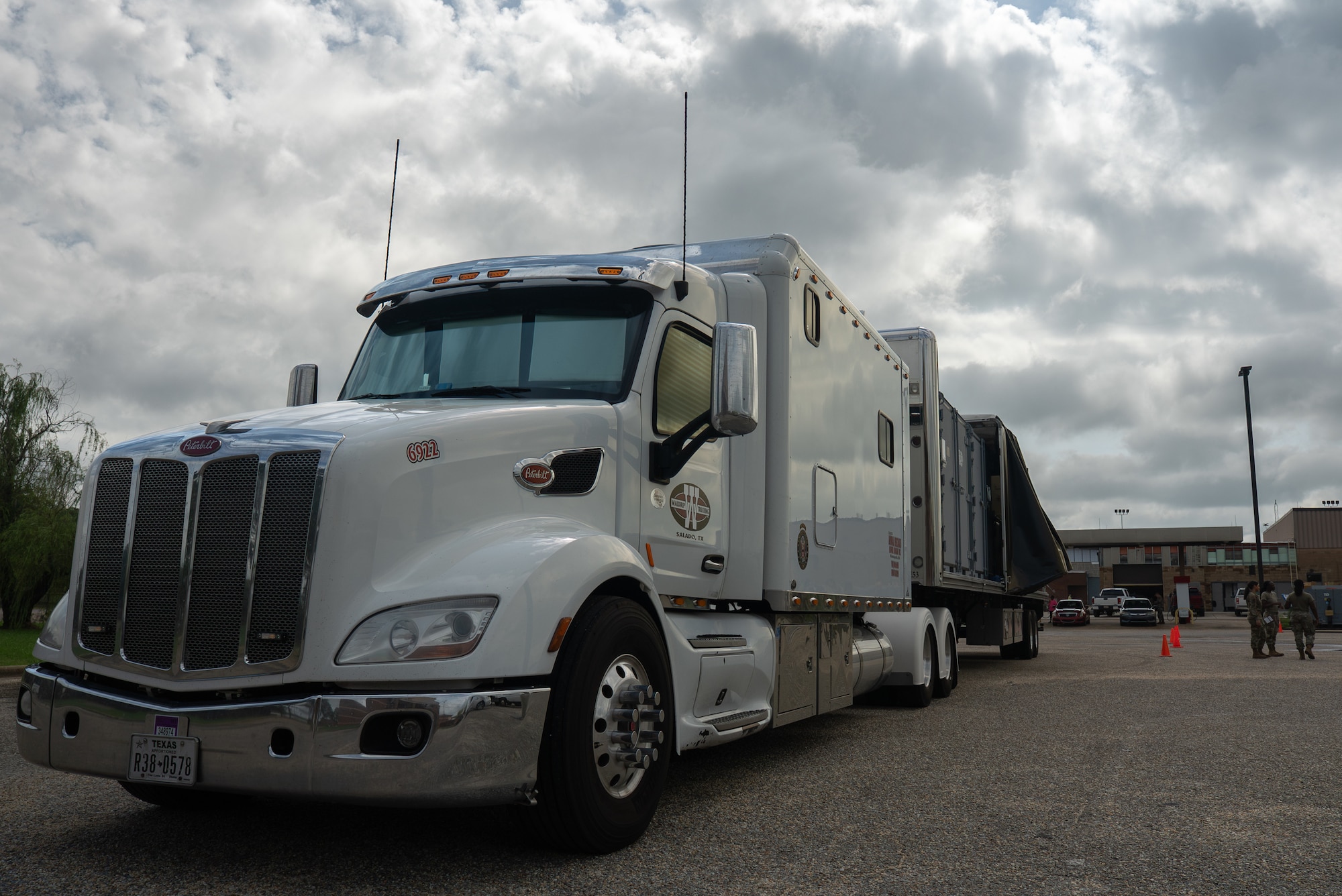 U.S. Airmen with the 187th Fighter Wing, Alabama Air National Guard, complete loading a semi-truck during an agile logistics operation at Dannelly Field, Alabama, July 1, 2025. The operation is in support of the first-in-a-generation Department-Level Exercise series, a new way of conducting operations in a contested, dynamic environment to build capabilities making a stronger, more lethal deterrent force. The DLE series encompasses all branches of the Department of Defense, along with Allies and partners, employing more than 400 Joint and coalition aircraft and more than 12,000 members at more than 50 locations across 3,000 miles. (U.S. Air National Guard photo by Airman 1st Class Andre Bordlee)