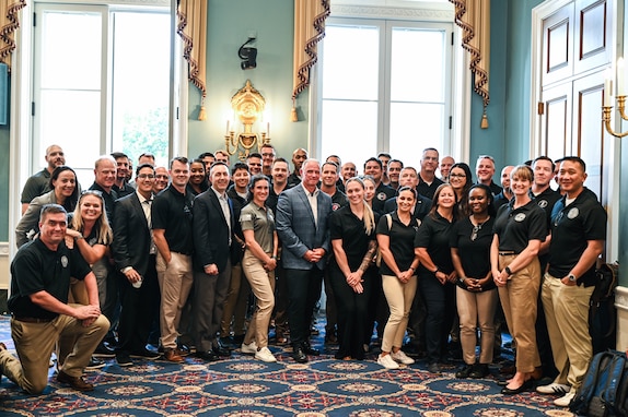 Counterdrug service members engaged congressional leaders and staff during the National Guard Counterdrug Program Open House at the Longworth House Office Building, Washington, D.C., July 24, 2025. Hosted by the National Guard Association of the United States, the event highlighted 36 years of impact supporting law enforcement and drug prevention efforts. Attendees included Maj. Gen. Gary Keefe, Adjutant General of the Massachusetts National Guard and Co-Chair of the General Officer Advisory Council; Maj. Gen. John C. Andonie, commanding general of the D.C. National Guard; and Brig. Gen. Richard Cipro, Assistant Adjutant General of the Massachusetts Army National Guard. Interactive stations showcased the program’s five mission sets—criminal analysts, drug demand reduction outreach, ground reconnaissance, aviation reconnaissance, and counterdrug schools—offering hands-on insight into the National Guard’s whole-of-government approach.