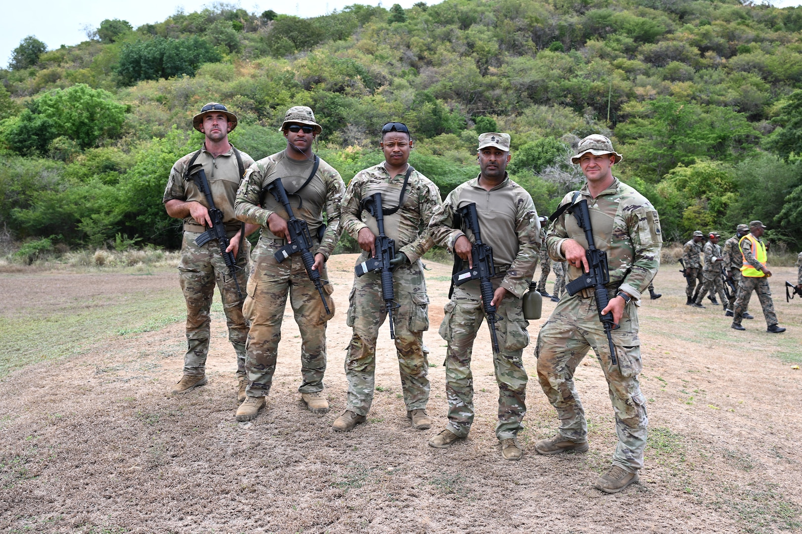 Soldiers from the D.C. National Guard hone marksmanship skills at Twickenham Park Range in St. Catherine, Jamaica, on July 17, 2025.