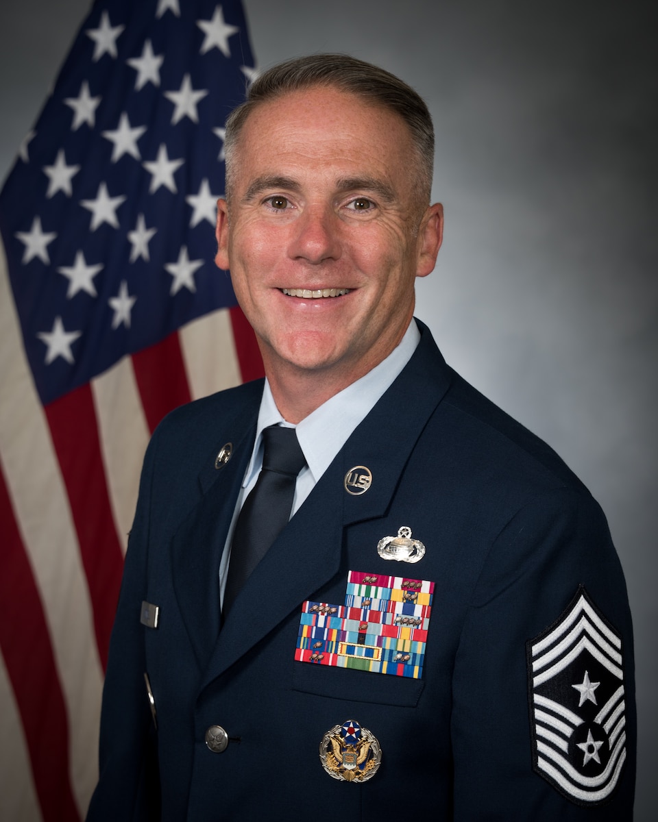 Official portrait of Chief Master Sgt. Raun Howell, incoming Command Chief Master Sgt. for Air University, Maxwell Air Force Base, Alabama, July 28, 2025.. -   (US Air Force photo by Melanie Rodgers Cox)