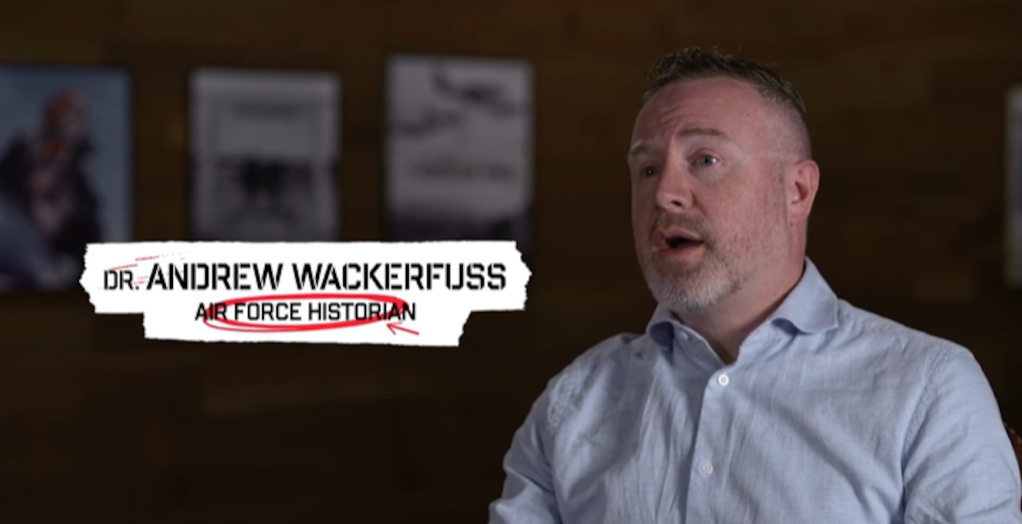 Still images of Dr. Andrew Wackerfuss, Air Force Historian