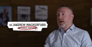 Still images of Dr. Andrew Wackerfuss, Air Force Historian