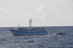 Coast Guard cutter Joseph Doyle and a Station San Juan boat crew assisted four mariners aboard the disabled vessel Sueño I off Carolina, Puerto Rico, July 29, 2025. Cutter Joseph Doyle and the Station San Juan crews safely towed the vessel to Coast Guard Base San Juan, where the assisted mariners are conducting repairs. (U.S. Coast Guard photo)