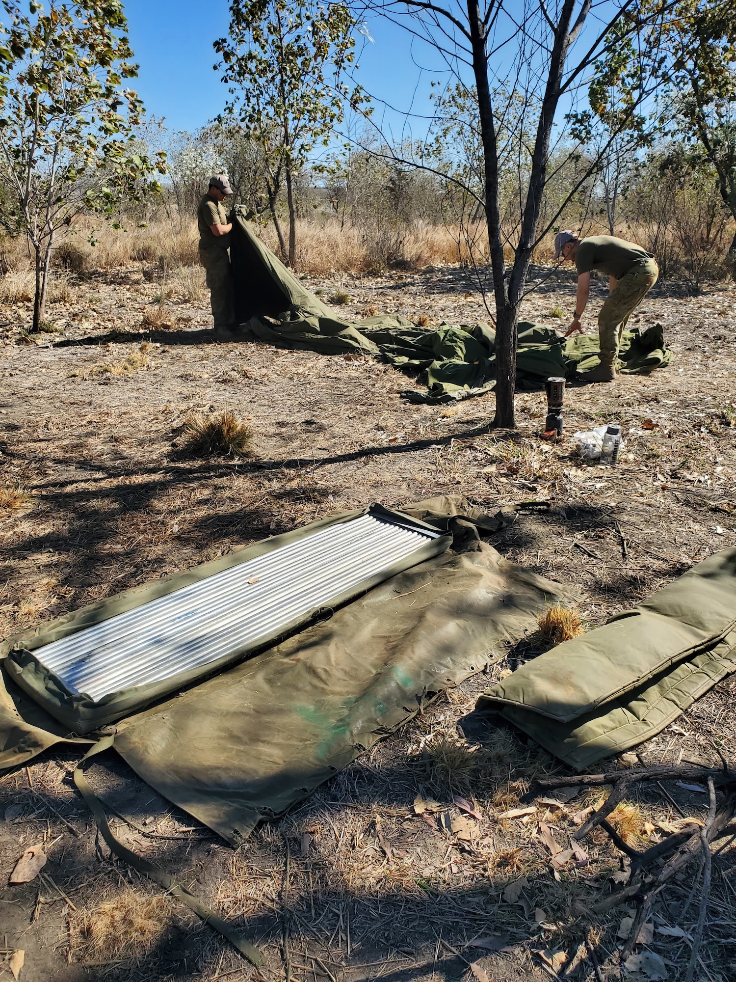 RAAF members set up tents