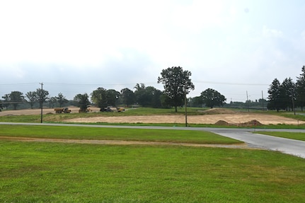 Initial construction began in mid-July on a new 21,170-square-foot multi-purpose facility at Fort Indiantown Gap, Pennsylvania. (Pennsylvania National Guard photo by Brad Rhen0