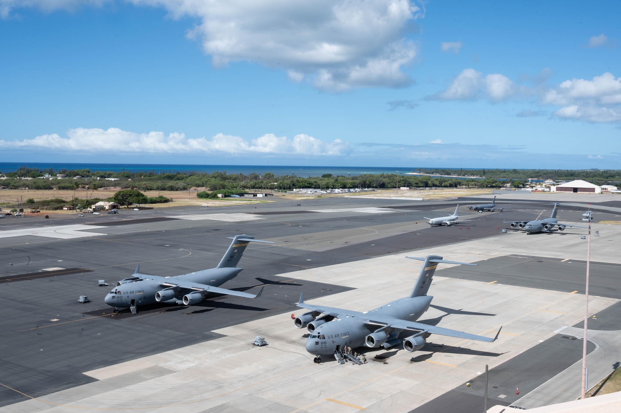 Photo of flightline at Joint Base Pearl Harbor-Hickam.