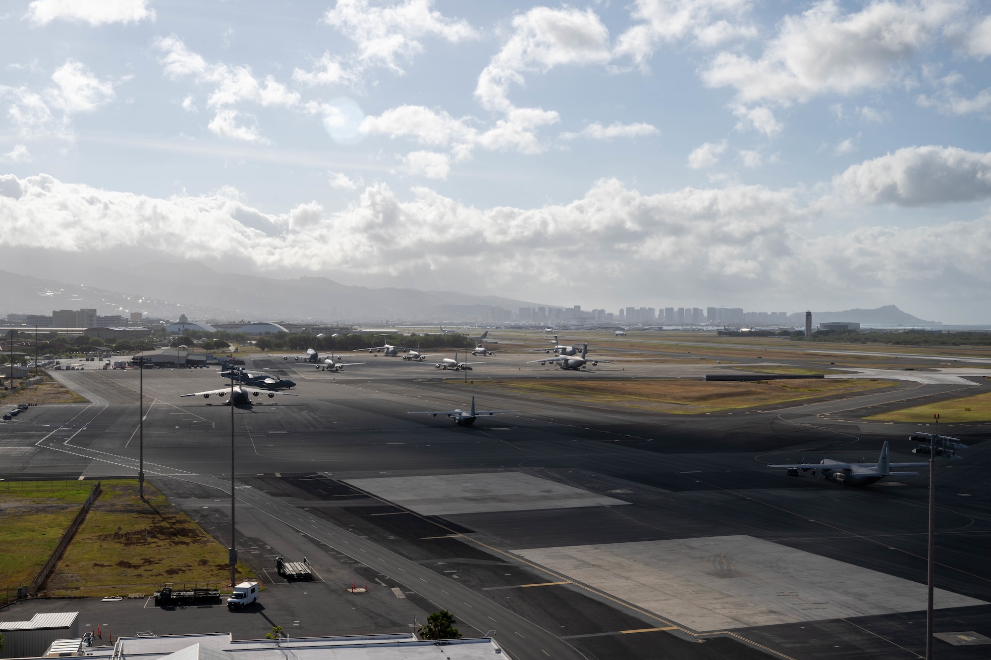 Photo of flightline at Joint Base Pearl Harbor-Hickam.