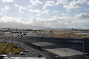 Photo of flightline at Joint Base Pearl Harbor-Hickam.