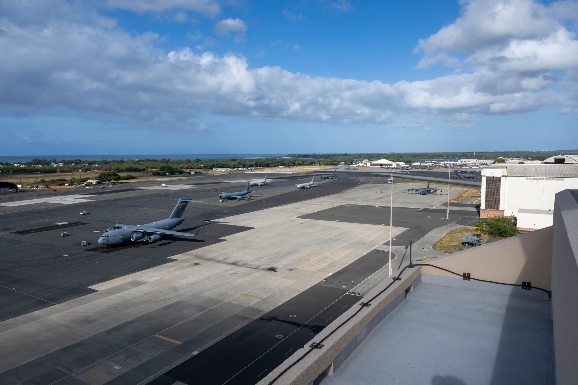 Photo of flightline at Joint Base Pearl Harbor-Hickam.