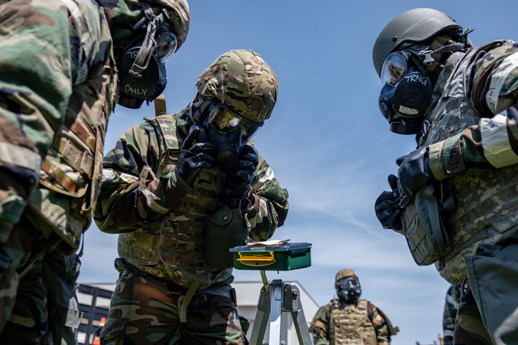 Airmen perform a PAR sweep.