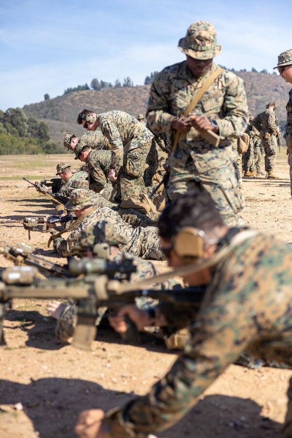 U.S. Marines with 1st Battalion, 25th Marines, 4th Marine Division and Chilean Marines participate in a live fire exercise during Southern Star 25, at Fuerte Aguayo, Chile, May 29, 2025. Southern Star is a multinational training exercise emphasizing operational and tactical missions, bringing together joint, combined, interagency, and military forces to strengthen coordination and interoperability within a unified special operations command. (U.S. Marine Corps photo by Lance Cpl. Payton Goodrich)