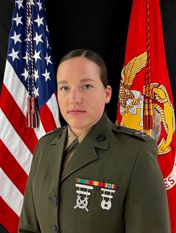 Captain Claire I. Hellmann, Inspector-Instructor, Fox Battery, 2nd Battalion, 14th Marine Regiment