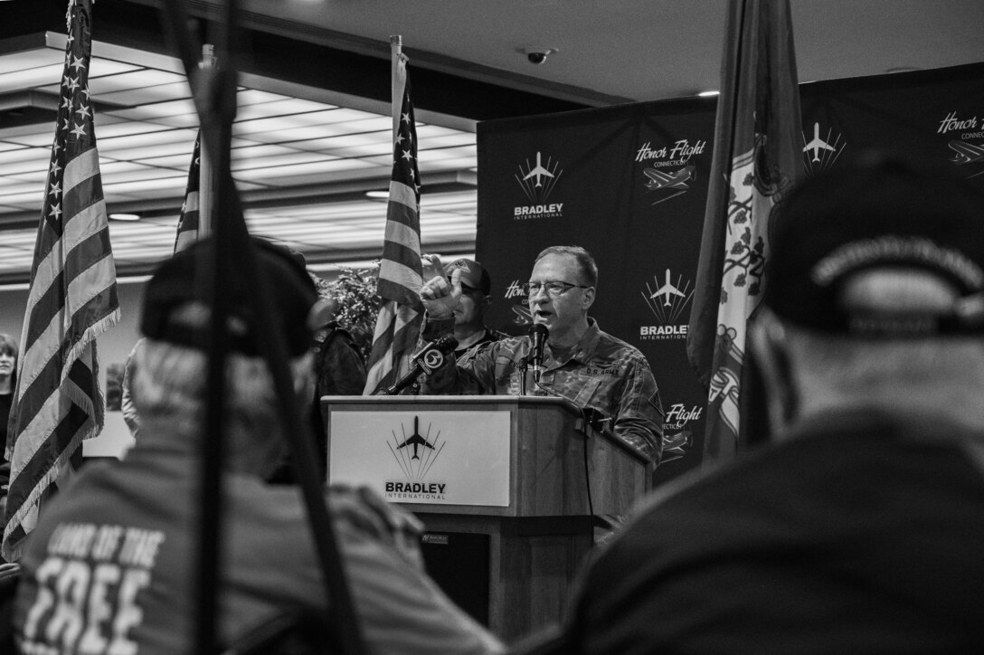 Veterans Honored with Emotional Send-Off at Bradley Airport for Honor Flight to D.C.