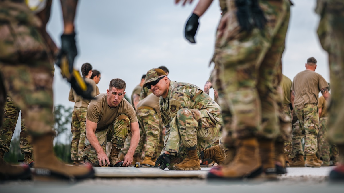 U.S. Airmen in a group