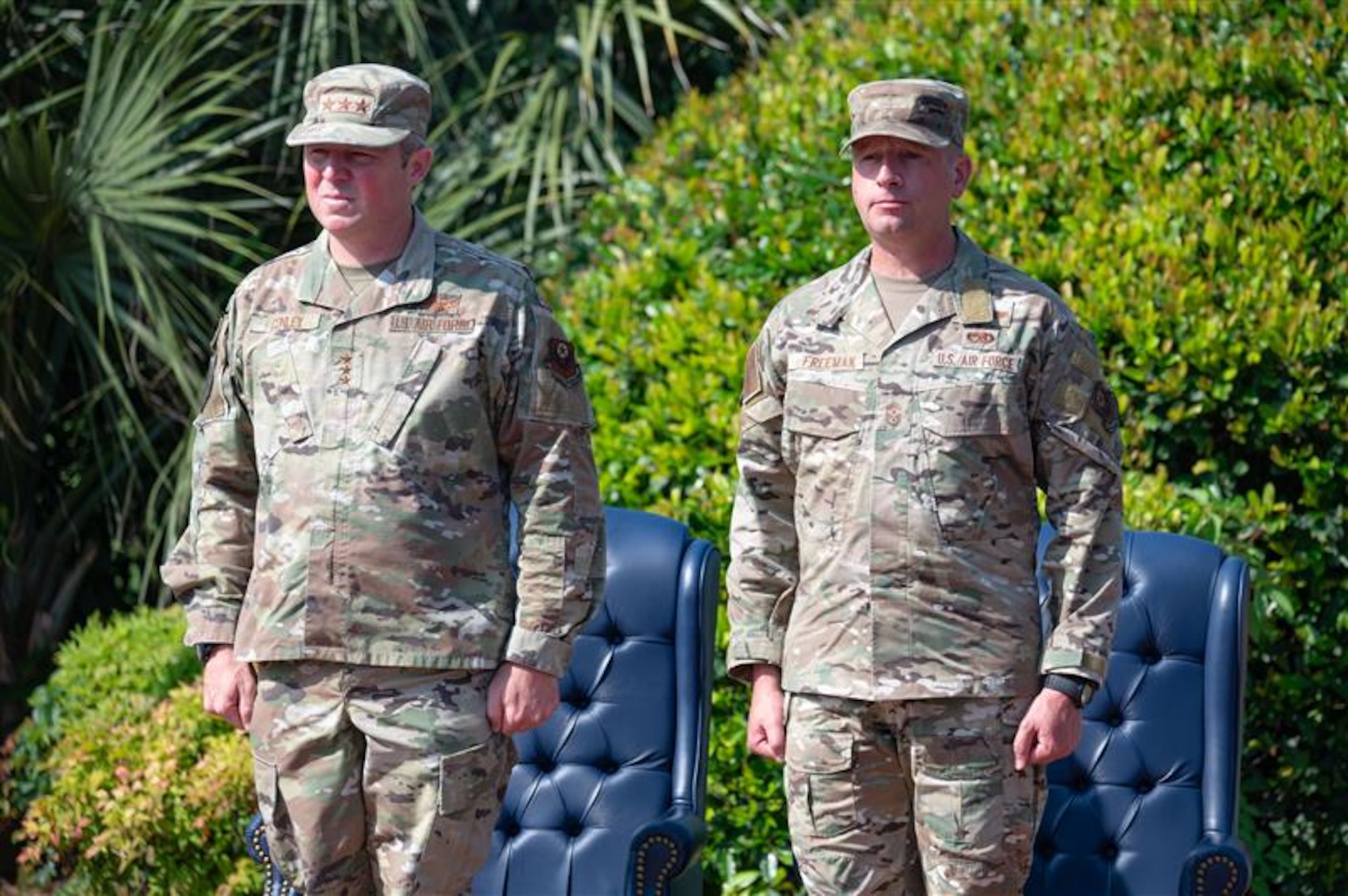 During the ceremony, Lt. Gen. Michael, Air Force Special Operations Command commander passed the guidon to Chief Master Sgt. Courtney Freeman, AFSOC's incoming command chief.