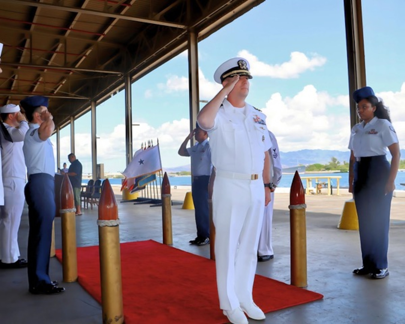 Navy Officers take part in Change of Command Ceremony June 9 in Pearl Harbor, Hawaii.
