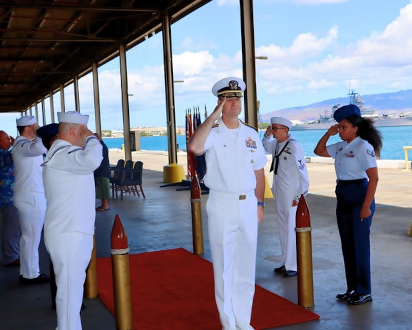 Navy Officers take part in Change of Command Ceremony June 9 in Pearl Harbor, Hawaii.