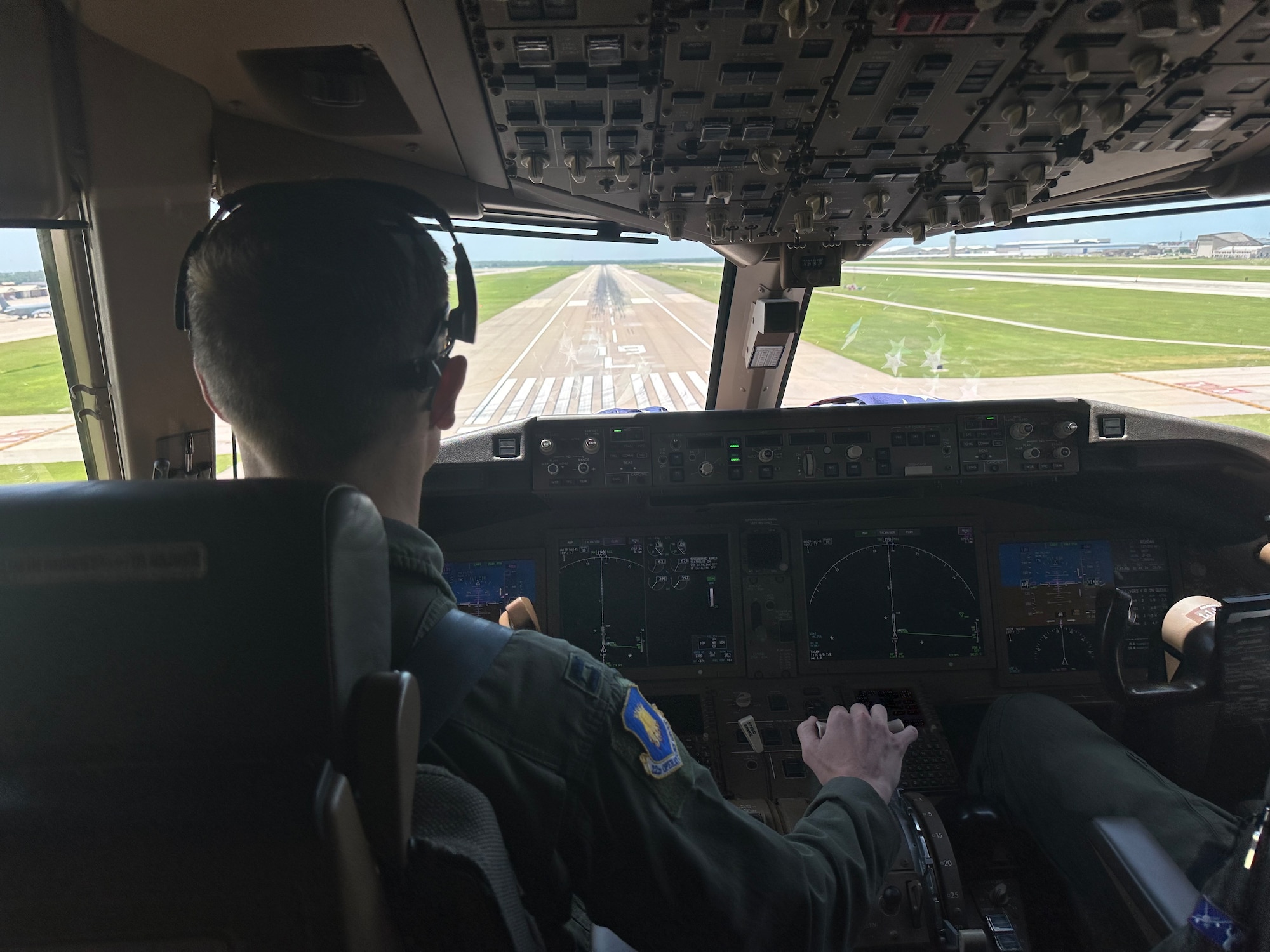 A 22nd Air Refueling Wing pilot lands a KC-46A Pegasus from McConnell Air Force Base, Kansas, that is participating in a Maximum Endurance Flight around the globe called Project Magellan June 29, 2024. Magellan was the world’s first nonstop, KC-46 westbound circumnavigation endurance flight that took off from McConnell June 29 and landed again July 1. (Courtesy Photo)