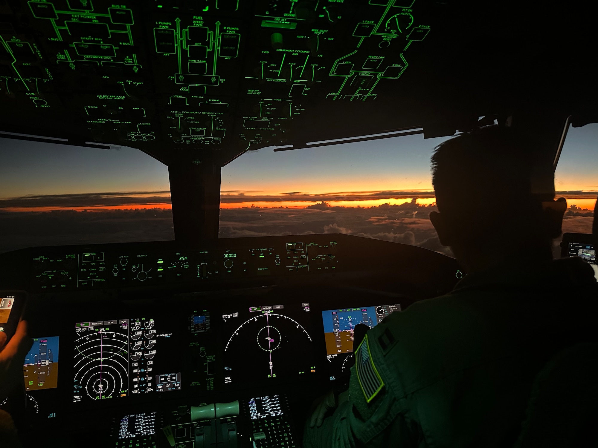 A 22nd Air Refueling Wing pilot flies a KC-46A Pegasus from McConnell Air Force Base, Kansas, that is participating in a Maximum Endurance Flight around the globe called Project Magellan June 29, 2024. Magellan was the world’s first nonstop, KC-46 westbound circumnavigation endurance flight that took off from McConnell June 29 and landed again July 1. (Courtesy Photo)