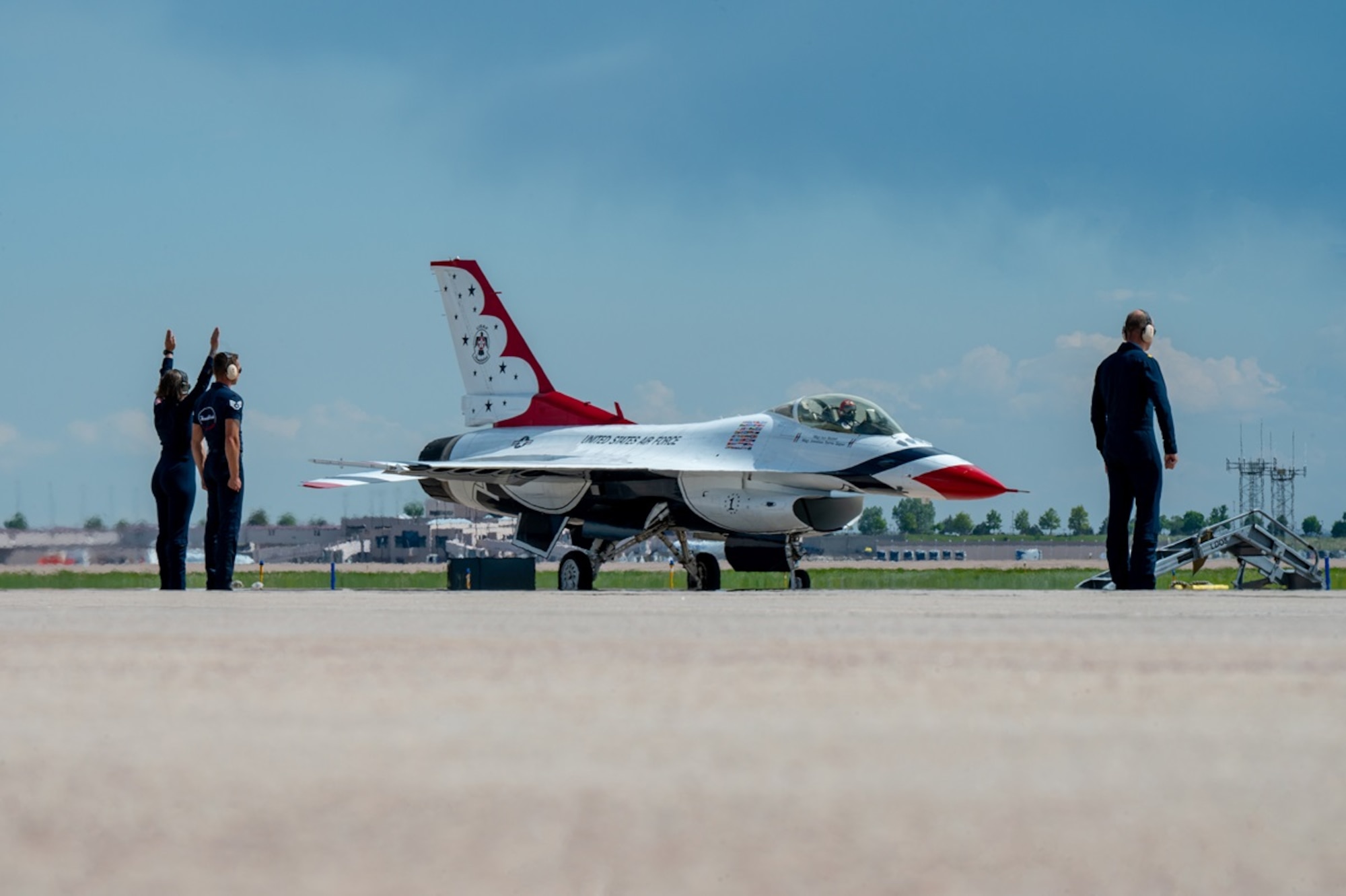 Thunderbird 1 parks on Peterson flightline
