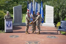 During the ceremony, Lt. Gen. Michael, Air Force Special Operations Command commander passed the guidon to Chief Master Sgt. Courtney Freeman, AFSOC's incoming command chief.