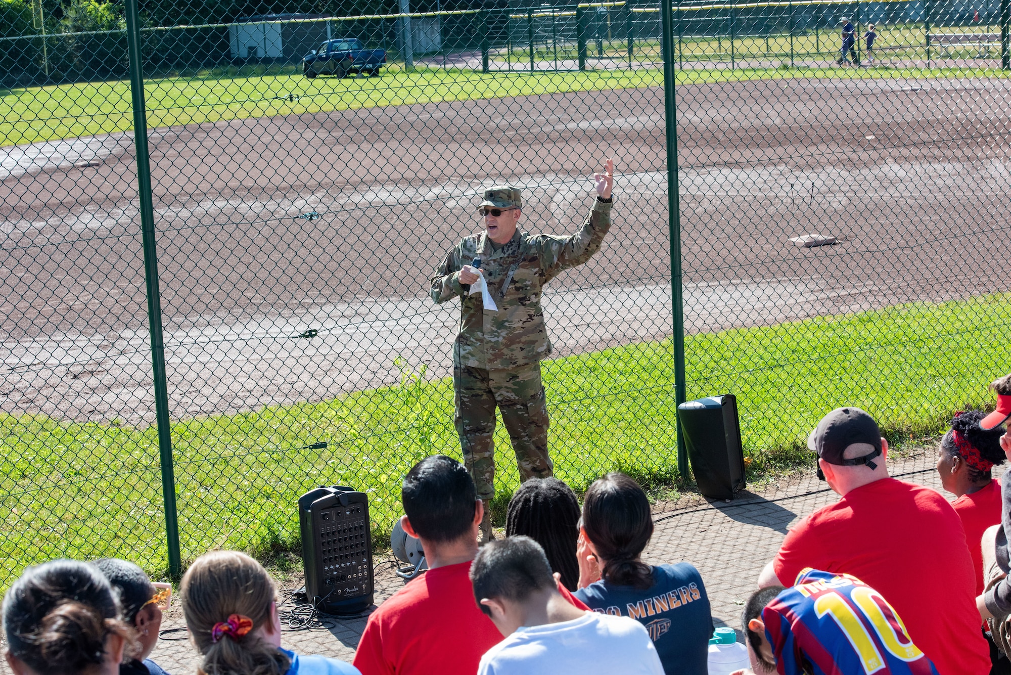 Lt. Col. John Mutnansky, 86th Mission Support Group deputy commander, gives opening remarks.