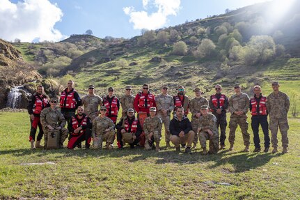 U.S. Army Soldiers assigned to Regional Command-East of the NATO-led Kosovo Force 34 mission joined together with members of the Kosovo Search and Rescue Association to conduct joint training at Arxhena Mountain Resort, Brod, Kosovo, May 2-5, 2025.