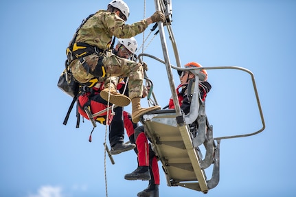 U.S. Army Soldiers assigned to Regional Command-East of the NATO-led Kosovo Force 34 mission joined together with members of the Kosovo Search and Rescue Association to conduct joint training at Arxhena Mountain Resort, Brod, Kosovo, May 2-5, 2025.
