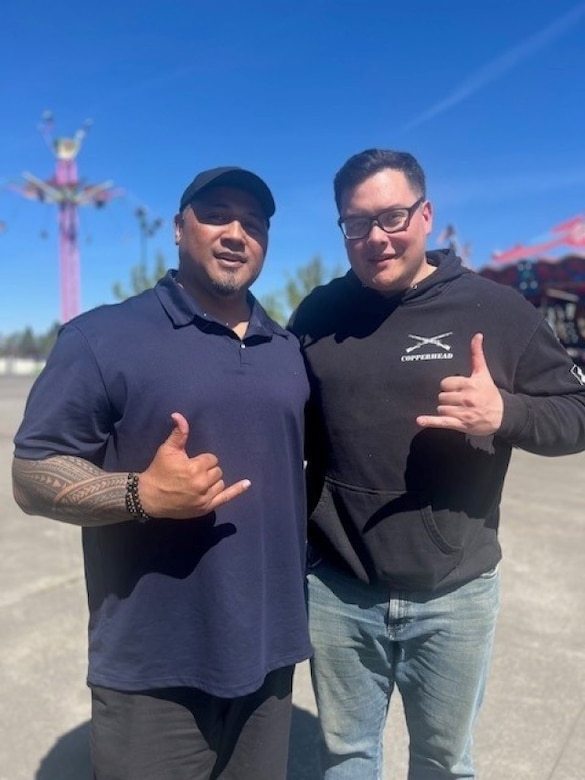 Adaptive Reconditioning Specialist Dave Iuli with Army Specialist Julian Pizzichini. “He is an excellent source of knowledge, and I always appreciate his support!”