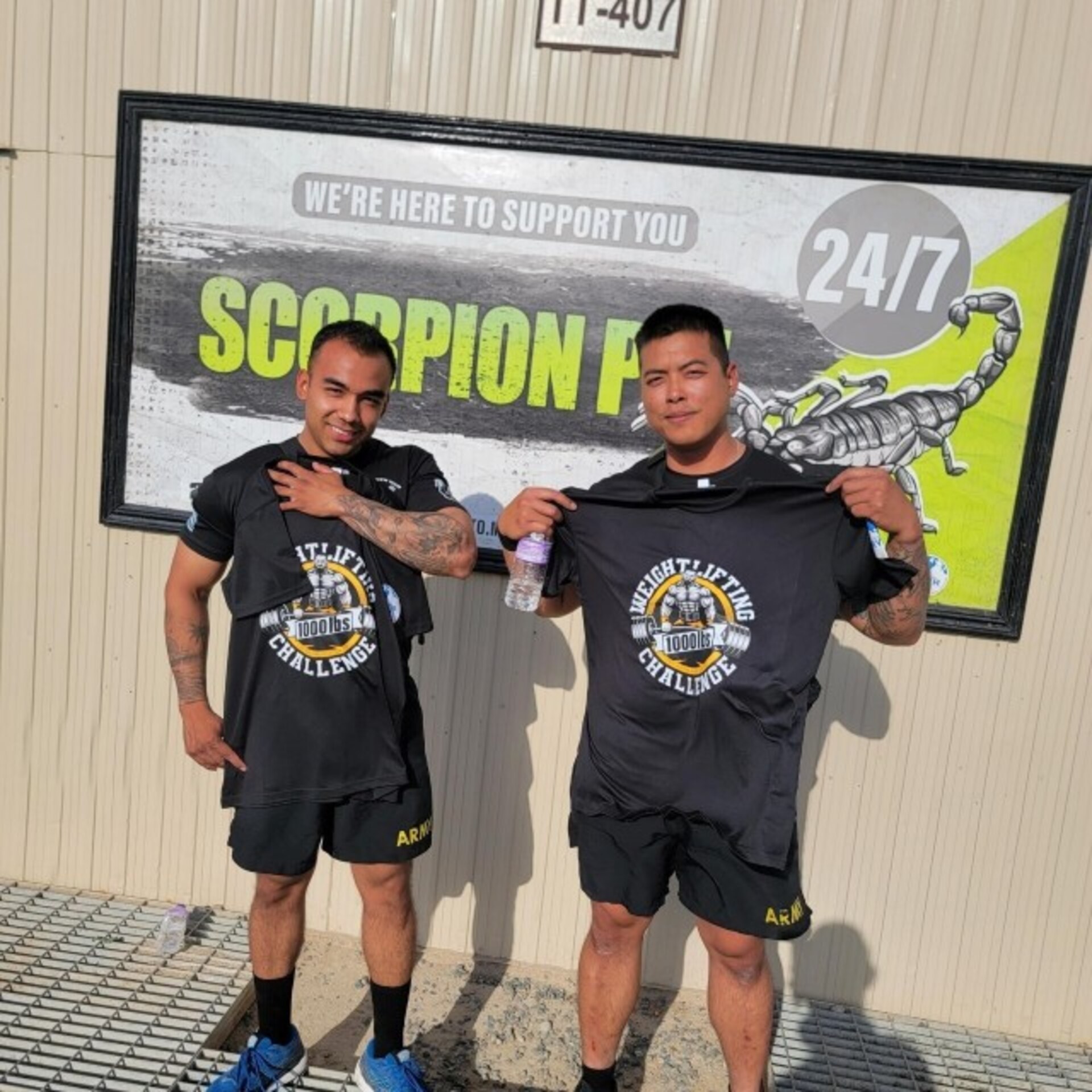 Sgt. Diego Banuelos and Staff Sgt. Quan- Phillip Pham in Kuwait.