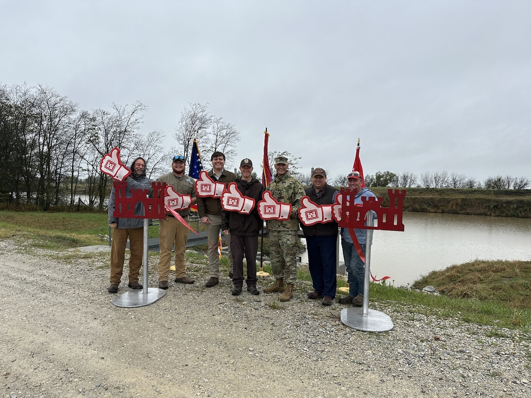 Project Manager Jairus Stroupe, P.E. and his outstanding Project Delivery Team delivered great value by successfully completing the $2.9M Mid-Lake Culvert Replacement Project located at Big Lake, Manilla, Arkansas. 

Memphis District Commander Col. Brian Sawser and Deputy Engineer for Programs and Project Management Donny Davidson joined Project Manager Stroupe and our partners U.S. Fish and Wildlife Service and Arkansas Game and Fish Commission to celebrate the project’s completion with a ribbon cutting.
