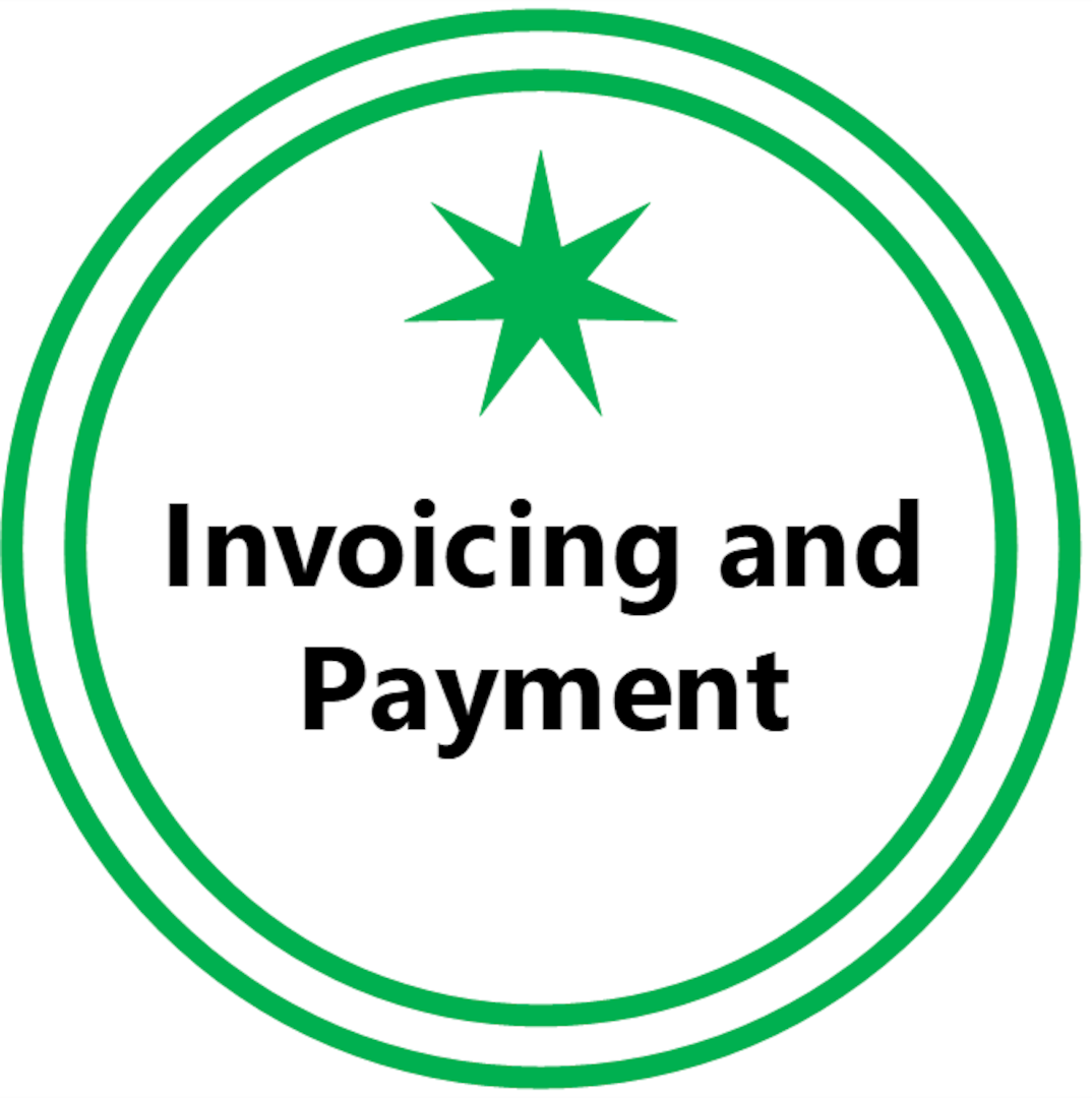 Seven sided star over Invoicing and Payment
