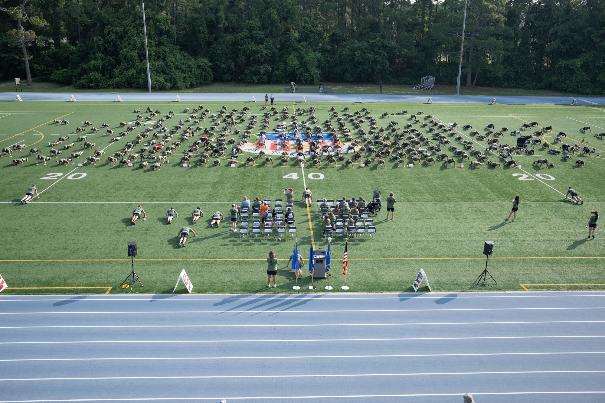 Airmen perform memorial pushups