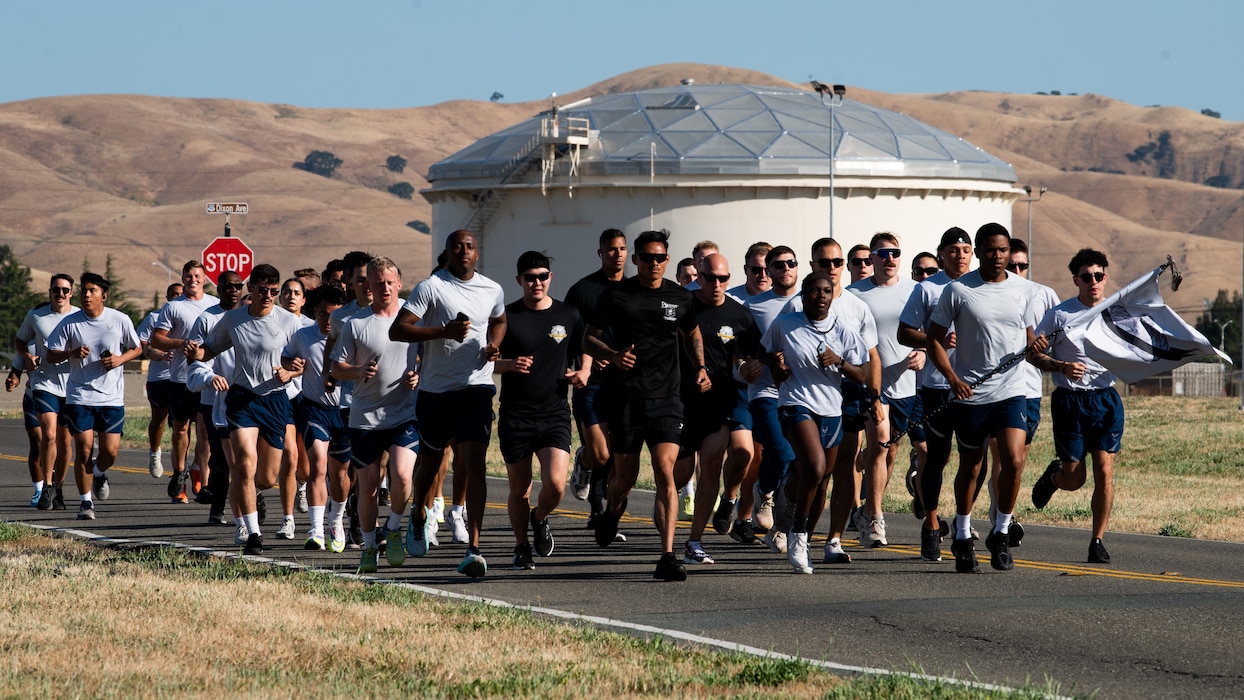 Airmen jog during memorial run
