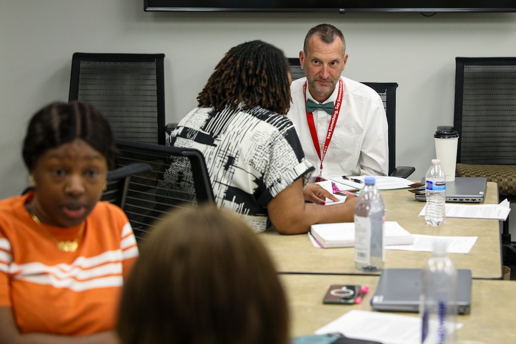 U.S. Army Corps of Engineers employees from multiple districts and an employee from Arlington National Cemetery participate in discussions during the Department of the Army’s Equal Employment Opportunity Counselors Certification Course, May 21, 2025, in Omaha, Nebraska.