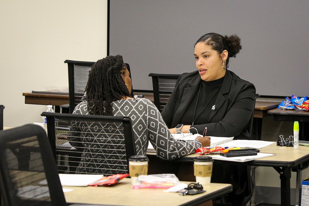 U.S. Army Corps of Engineers employees from multiple districts and an employee from Arlington National Cemetery participate in discussions during the Department of the Army’s Equal Employment Opportunity Counselors Certification Course, May 21, 2025, in Omaha, Nebraska.