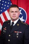 Spc. Brandon Moore, assigned to the 776th Maintenance Company, Tennessee Army National Guard, received the 2025 USO National Guardsman of the Year award for helping to rescue people being pulled away by flash flooding during Hurricane Helene