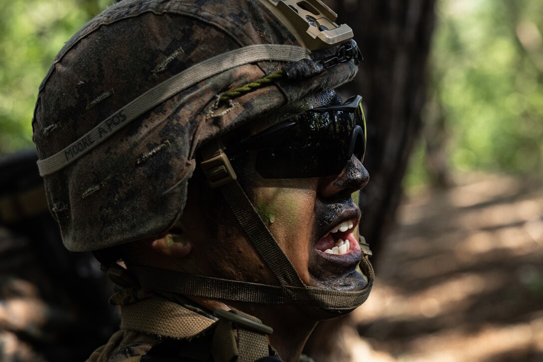 Activated Reserve Marines Patrol to a Live Fire Range during Korea Viper 25.4
