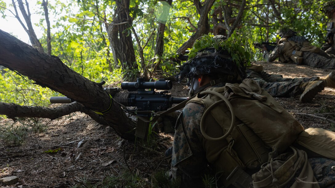 Activated Reserve Marines Patrol to a Live Fire Range during Korea Viper 25.4