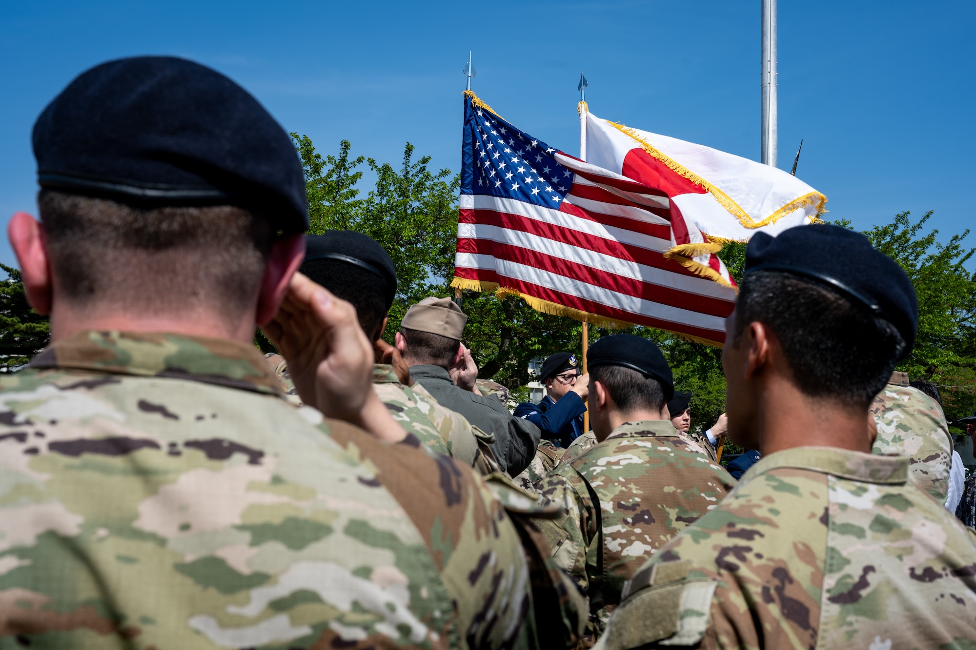 Airmen salute