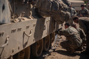 1st Armored Division conduct maintenance during Balkan Sentinel in Bulgaria