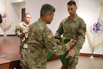 Virginia National Guard Soldiers assigned to the Hanover-based 229th Military Police Company say their final goodbyes and load out for their federal active duty mobilization to the U.S. Central Command area of operations May 29, 2025, in Hanover and Richmond, Virginia. Select Soldiers were recognized for outstanding duty performance with battalion challenge coins before they loaded buses and traveled to board the flight to their mobilization station in Texas. Battalion- and state-level leaders were on hand to thank Soldiers for their service and send them off on their mission.