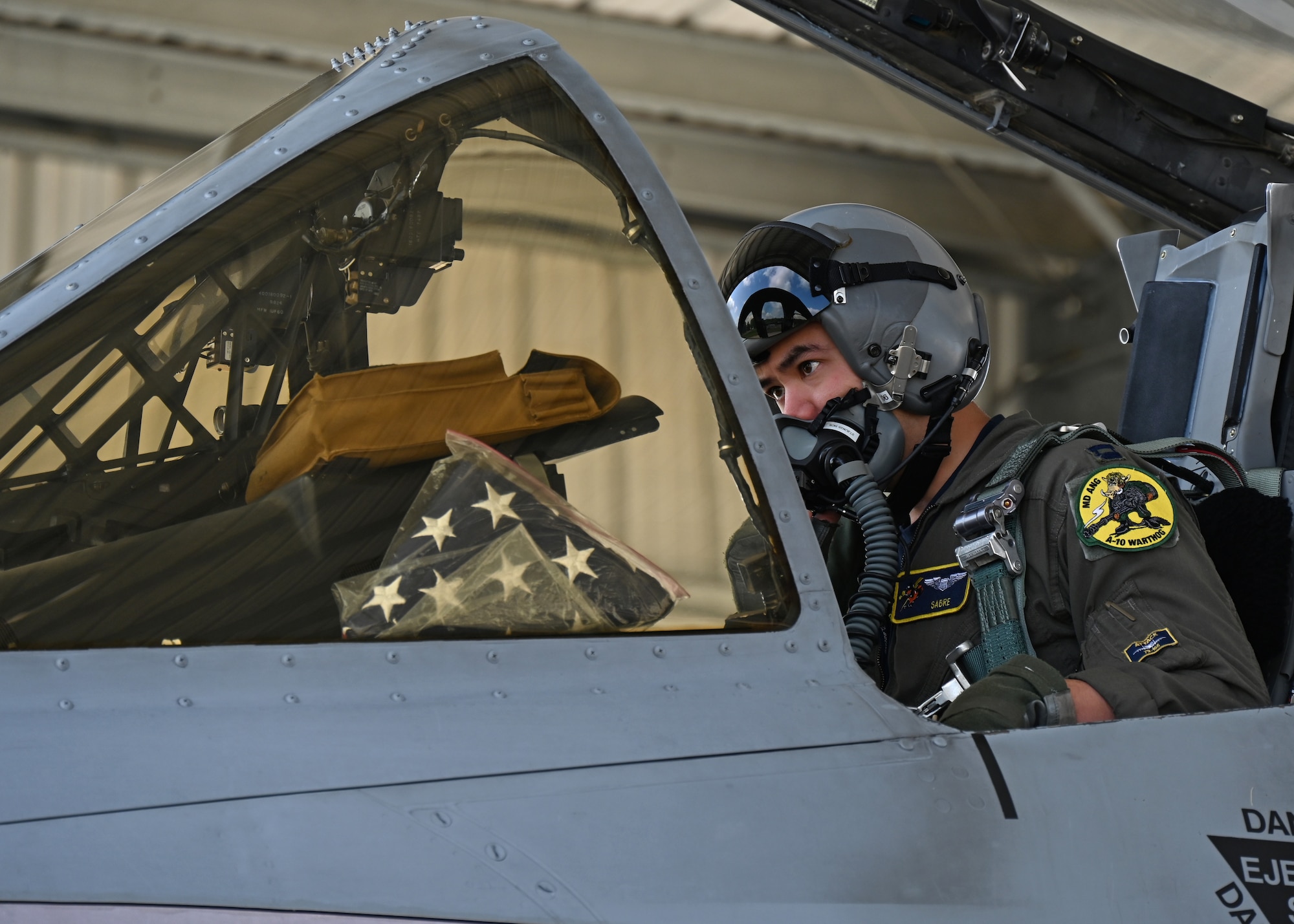 Maryland Air National Guard Capt. Jared Houten, an A-10 pilot assigned to the 104th Fighter Squadron, Maryland Air National Guard, performs preflight duties on an A-10C Thunderbolt II aircraft at Warfield Air National Guard Base at Martin State Airport, Maryland, May 30, 2025, before being transferred to Selfridge Air National Guard Base.
