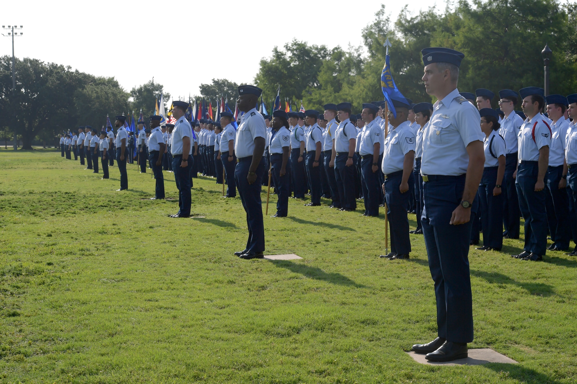 Airmen standing in formation.