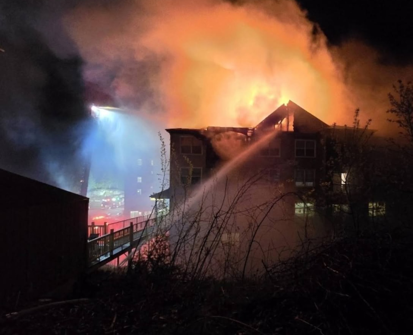 U.S. Air National Guard firefighters respond to a fire in South Burlington, VT, June 4, 2025.