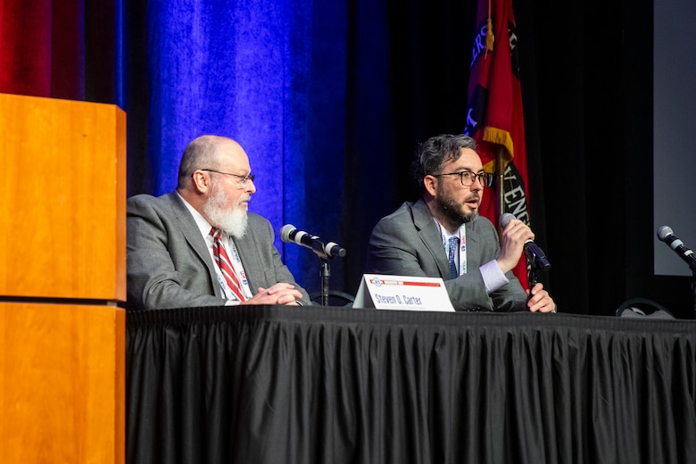U.S. Army Corps of Engineers, Omaha District, employees participate in the Society of American Military Engineers Omaha Post Industry Day, May 29, 2025, at the CHI Health Center in Omaha, Nebraska.