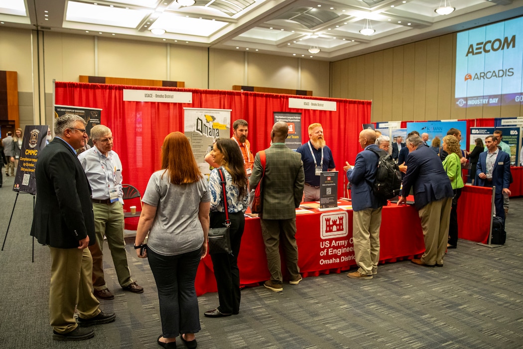 U.S. Army Corps of Engineers, Omaha District, employees participate in the Society of American Military Engineers Omaha Post Industry Day, May 29, 2025, at the CHI Health Center in Omaha, Nebraska.