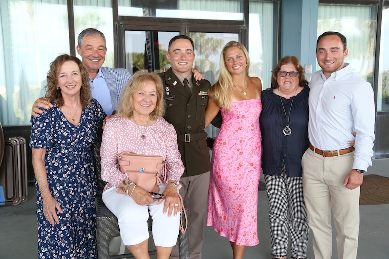 U.S. Army Corps of Engineers Jacksonville District celebrates the promotion of 1st Lt. Peyton Pisacane to the rank of Army Captain in a ceremony officiated by U.S. Army Maj. Matthew Westcott, deputy commander for the U.S. Army Corps of Engineers, Jacksonville District at the Seaglass Club on Naval Air Station Mayport.